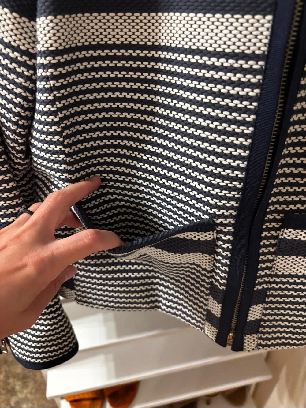 J. Crew Navy and White Striped Jacket
